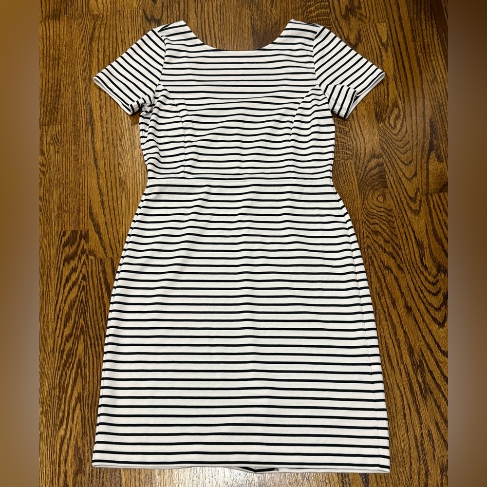 Banana Republic Black and White Striped Dress